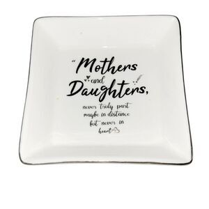 Ceramic Trinket Dish for Women Mothers And Daughters Never Truly Part White